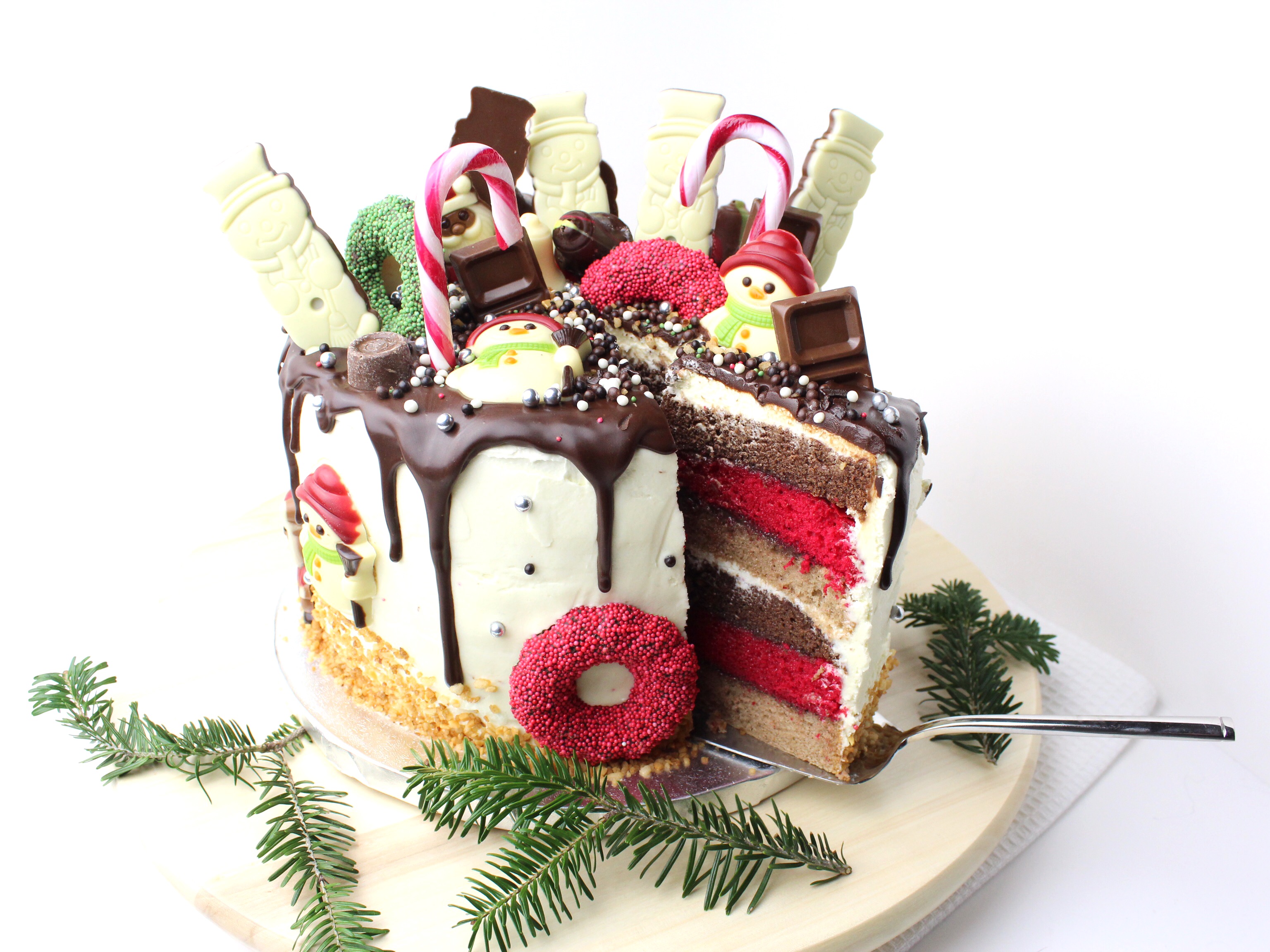 Christmas drip cake! De showstopper van het kerstdiner!